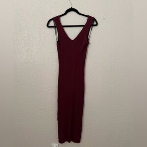 Forever 21 Burgundy Sleeveless Midi Dress